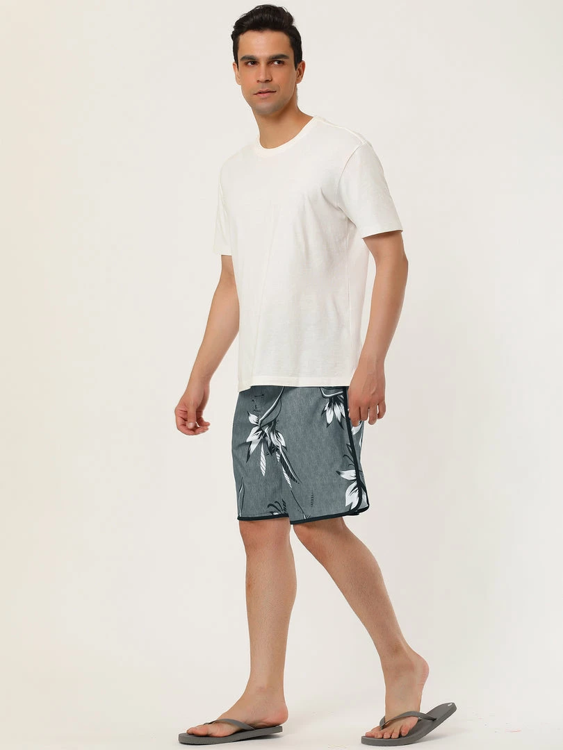 Allegra K Men's Printed Swim Shorts Summer Pattern Beach Surfing Drawstring Board Shorts 19 Allegra K Men's Printed Swim Shorts Summer Pattern Beach Surfing Drawstring Board Shorts