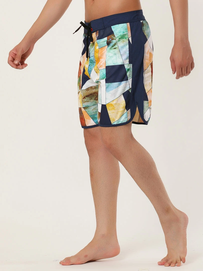 Allegra K Men's Printed Swim Shorts Summer Pattern Beach Surfing Drawstring Board Shorts 11 Allegra K Men's Printed Swim Shorts Summer Pattern Beach Surfing Drawstring Board Shorts