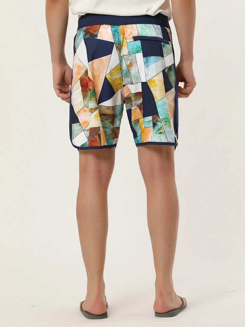 Allegra K Men's Printed Swim Shorts Summer Pattern Beach Surfing Drawstring Board Shorts 14 Allegra K Men's Printed Swim Shorts Summer Pattern Beach Surfing Drawstring Board Shorts
