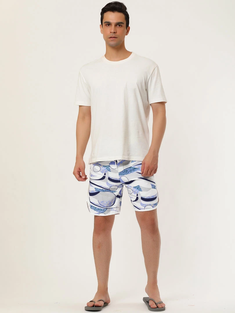 Allegra K Men's Printed Swim Shorts Summer Pattern Beach Surfing Drawstring Board Shorts 6 Allegra K Men's Printed Swim Shorts Summer Pattern Beach Surfing Drawstring Board Shorts