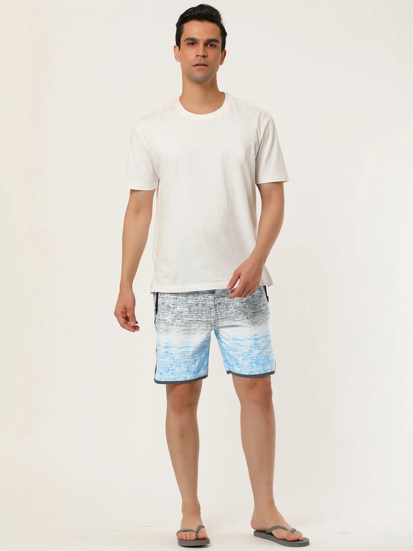 Allegra K Men's Summer Printed Drawstring Color Block Swim Beach Shorts Boardshorts 43 Allegra K Men's Summer Printed Drawstring Color Block Swim Beach Shorts Boardshorts