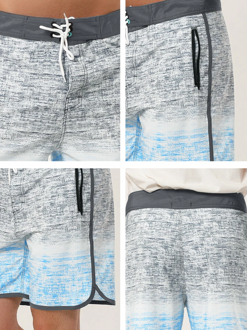 Allegra K Men's Summer Printed Drawstring Color Block Swim Beach Shorts Boardshorts 45 Allegra K Men's Summer Printed Drawstring Color Block Swim Beach Shorts Boardshorts