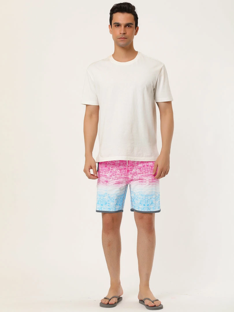 Allegra K Men's Summer Printed Drawstring Color Block Swim Beach Shorts Boardshorts 36 Allegra K Men's Summer Printed Drawstring Color Block Swim Beach Shorts Boardshorts