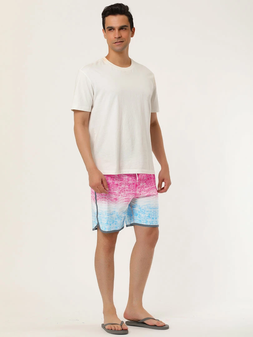 Allegra K Men's Summer Printed Drawstring Color Block Swim Beach Shorts Boardshorts 37 Allegra K Men's Summer Printed Drawstring Color Block Swim Beach Shorts Boardshorts