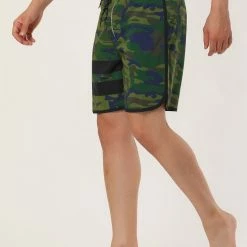 Allegra K Men's Summer Drawstring Waist Contrast Color Printed Swim Shorts 47 Allegra K Men's Summer Drawstring Waist Contrast Color Printed Swim Shorts