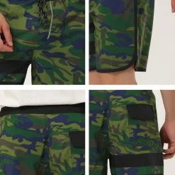 Allegra K Men's Summer Drawstring Waist Contrast Color Printed Swim Shorts 51 Allegra K Men's Summer Drawstring Waist Contrast Color Printed Swim Shorts