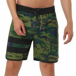 Allegra K Men's Summer Drawstring Waist Contrast Color Printed Swim Shorts 46 Allegra K Men's Summer Drawstring Waist Contrast Color Printed Swim Shorts