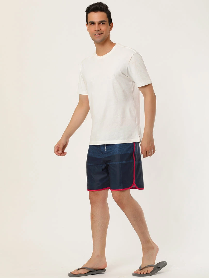 Allegra K Men's Summer Printed Drawstring Color Block Swim Beach Shorts Boardshorts 25 Allegra K Men's Summer Printed Drawstring Color Block Swim Beach Shorts Boardshorts