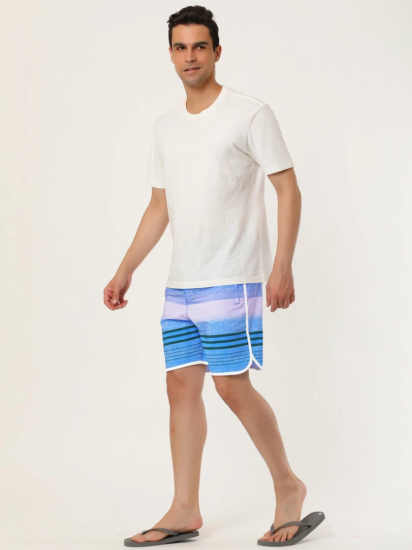 Allegra K Men's Summer Printed Drawstring Color Block Swim Beach Shorts Boardshorts 13 Allegra K Men's Summer Printed Drawstring Color Block Swim Beach Shorts Boardshorts