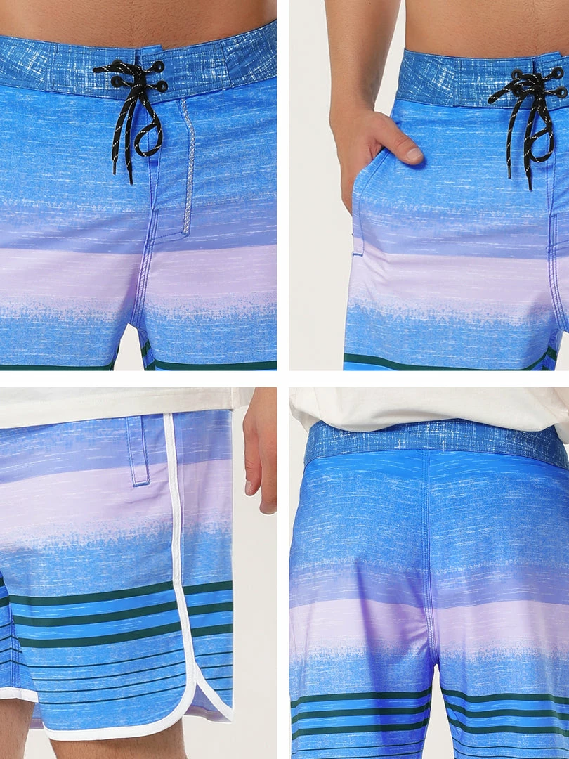 Allegra K Men's Summer Printed Drawstring Color Block Swim Beach Shorts Boardshorts 15 Allegra K Men's Summer Printed Drawstring Color Block Swim Beach Shorts Boardshorts