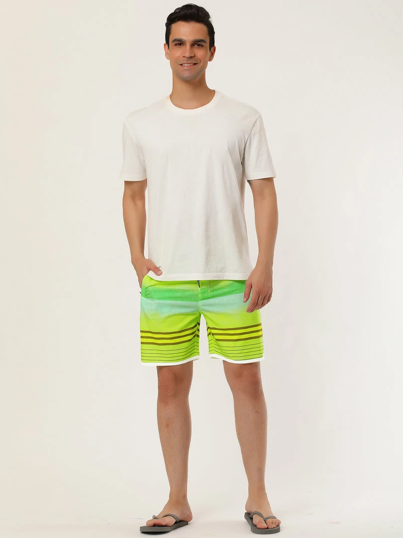 Allegra K Men's Summer Printed Drawstring Color Block Swim Beach Shorts Boardshorts 6 Allegra K Men's Summer Printed Drawstring Color Block Swim Beach Shorts Boardshorts