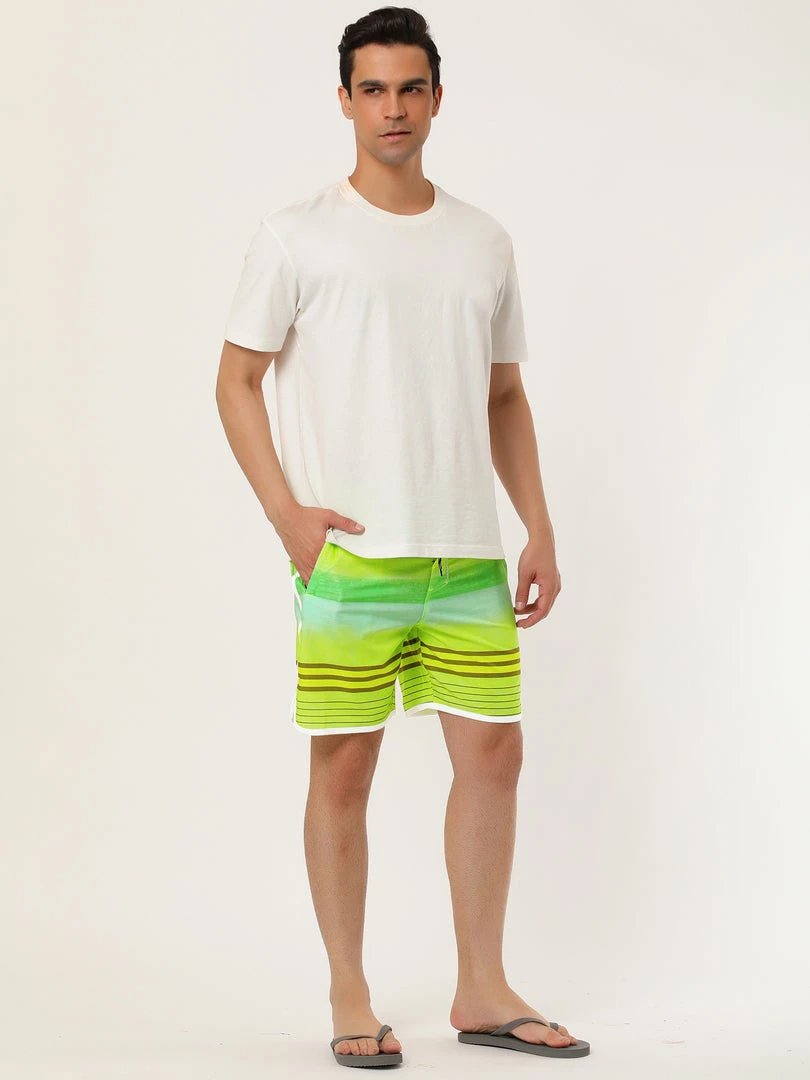 Allegra K Men's Summer Printed Drawstring Color Block Swim Beach Shorts Boardshorts 7 Allegra K Men's Summer Printed Drawstring Color Block Swim Beach Shorts Boardshorts