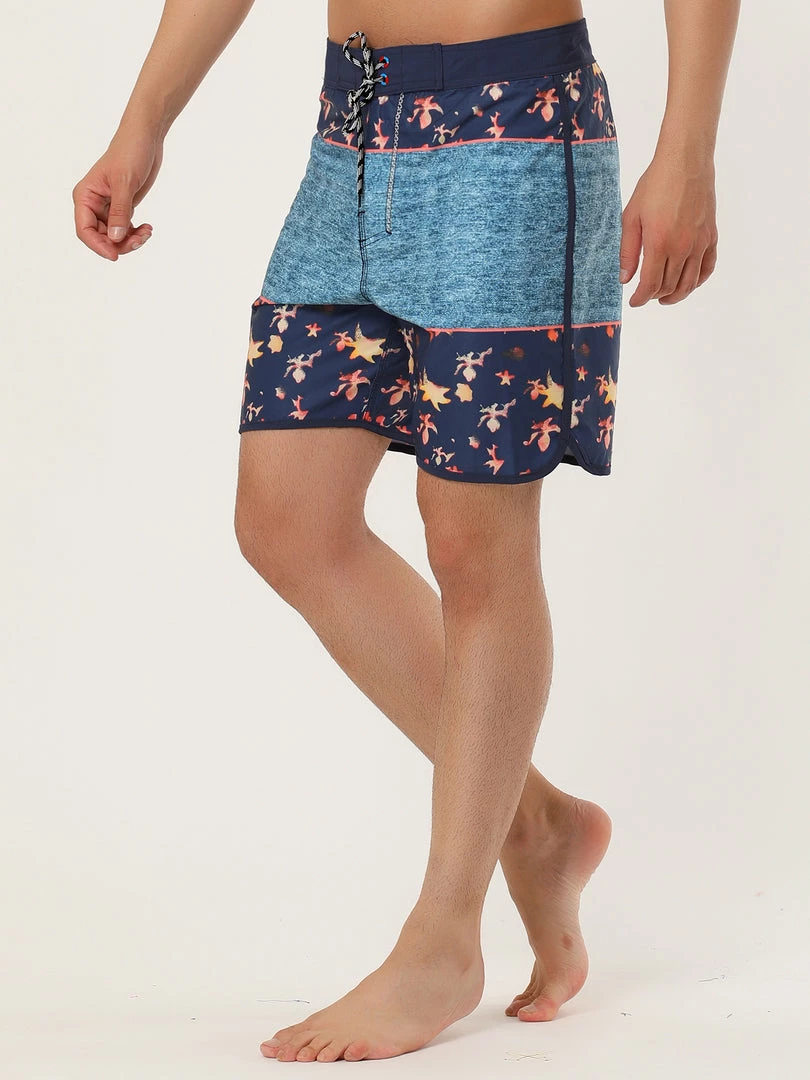 Allegra K Men's Swim Shorts Summer Contrast Color Drawstring Waist Beach Board Shorts 23 Allegra K Men's Swim Shorts Summer Contrast Color Drawstring Waist Beach Board Shorts