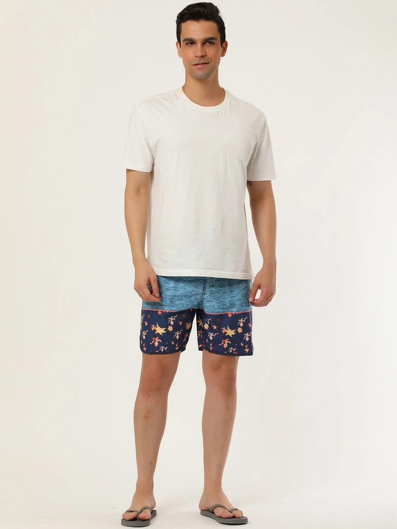Allegra K Men's Swim Shorts Summer Contrast Color Drawstring Waist Beach Board Shorts 24 Allegra K Men's Swim Shorts Summer Contrast Color Drawstring Waist Beach Board Shorts
