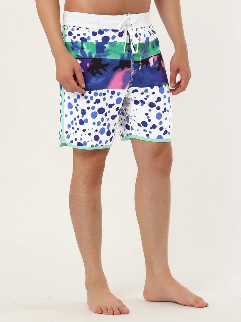 Allegra K Men's Swim Shorts Summer Contrast Color Drawstring Waist Beach Board Shorts 17 Allegra K Men's Swim Shorts Summer Contrast Color Drawstring Waist Beach Board Shorts