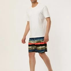 Allegra K Men's Summer Drawstring Waist Contrast Color Printed Swim Shorts 43 Allegra K Men's Summer Drawstring Waist Contrast Color Printed Swim Shorts