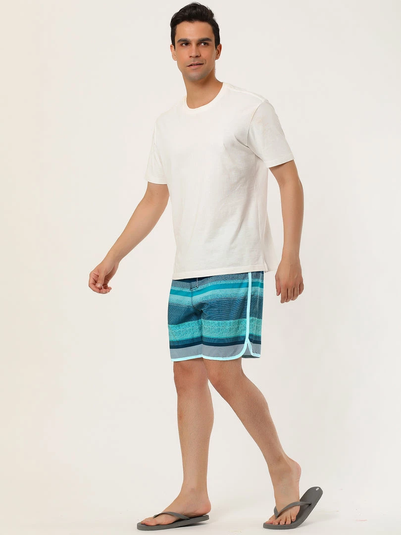 Allegra K Men's Swim Shorts Summer Contrast Color Drawstring Waist Beach Board Shorts 7 Allegra K Men's Swim Shorts Summer Contrast Color Drawstring Waist Beach Board Shorts