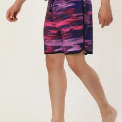 Allegra K Men's Summer Drawstring Waist Contrast Color Printed Swim Shorts 35 Allegra K Men's Summer Drawstring Waist Contrast Color Printed Swim Shorts