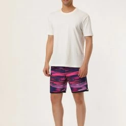 Allegra K Men's Summer Drawstring Waist Contrast Color Printed Swim Shorts 37 Allegra K Men's Summer Drawstring Waist Contrast Color Printed Swim Shorts