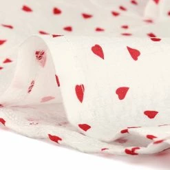 Allegra K Women's Heart Print Cute Sweet V Neck Long Sleeve Shirt Blouse