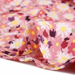 Allegra K Women's Floral V-Neck Tie Waist Long Sleeve Layered Ruffle Hem Dress