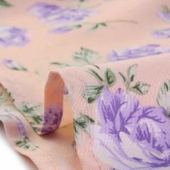 Allegra K Women's Tiered Ruffle Hem 3/4 Sleeve Tie Waist Floral Dress