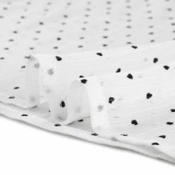 Allegra K Women's Heart Dots Turn Down Collar Sheer Long Sleeve Chiffon Blouse Top