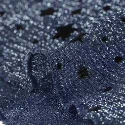 Allegra K Women's Glitter Blouse Star V Neck Semi-Sheer Tie Front Long Sleeve Shrug Top