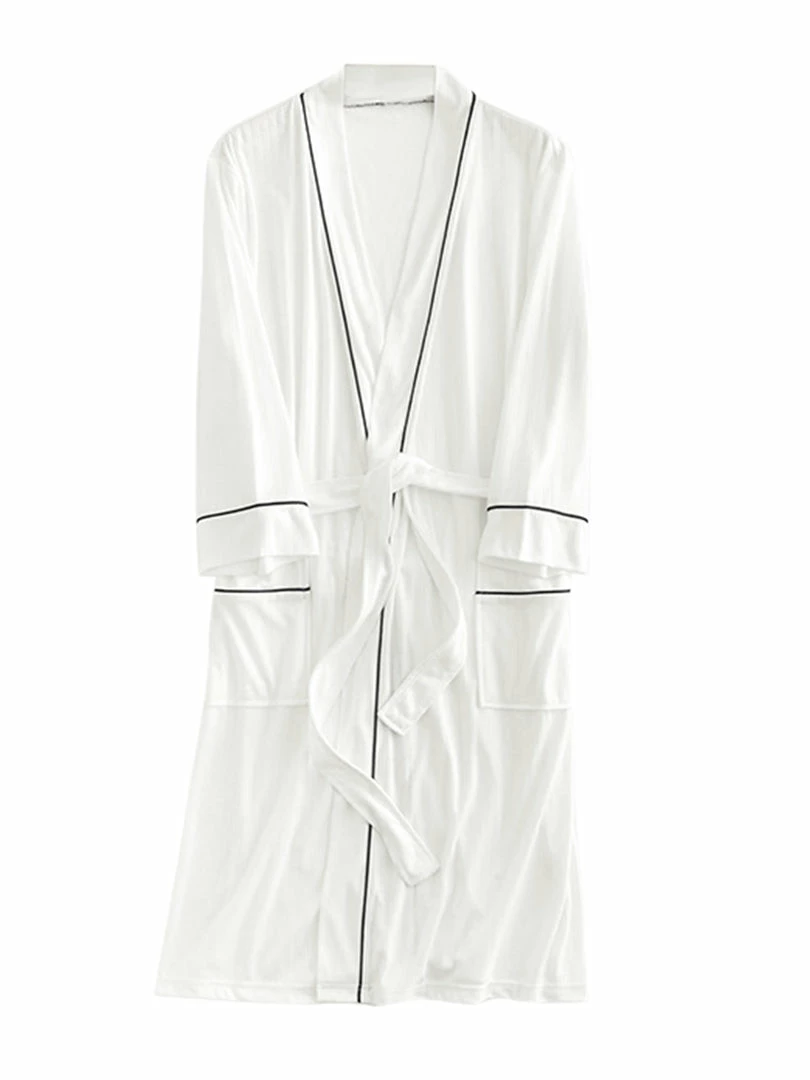 Allegra K Men's Knit Bathrobe Lightweight Sleepwear Spa Long Bathing Robe Pajamas With Belt 8 Allegra K Men's Knit Bathrobe Lightweight Sleepwear Spa Long Bathing Robe Pajamas With Belt