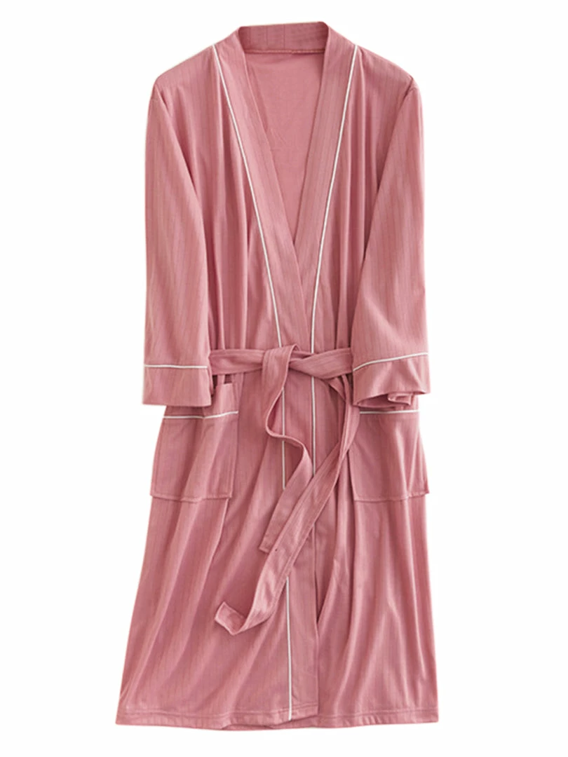 Allegra K Men's Knit Bathrobe Lightweight Sleepwear Spa Long Bathing Robe Pajamas With Belt 5 Allegra K Men's Knit Bathrobe Lightweight Sleepwear Spa Long Bathing Robe Pajamas With Belt