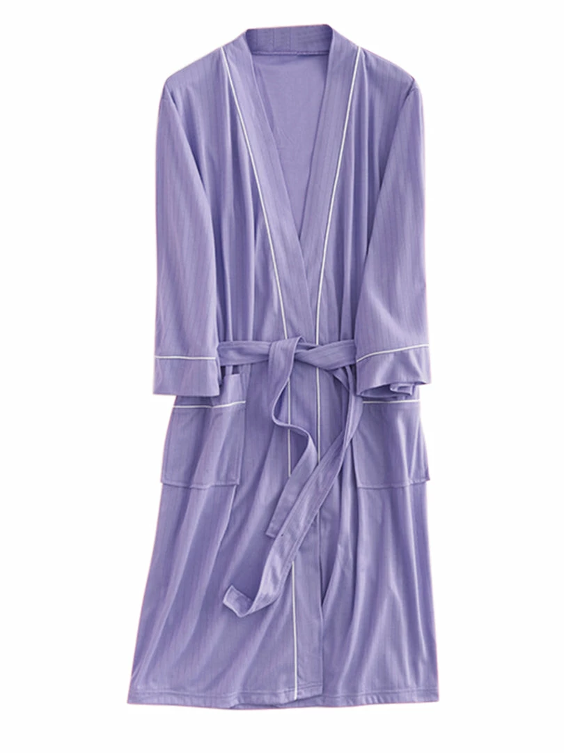 Allegra K Men's Knit Bathrobe Lightweight Sleepwear Spa Long Bathing Robe Pajamas With Belt 4 Allegra K Men's Knit Bathrobe Lightweight Sleepwear Spa Long Bathing Robe Pajamas With Belt