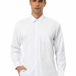 Allegra K Men's Dress Solid Shirt Regular Fit Long Sleeve Button Down Work Office Shirt 59 Allegra K Men's Dress Solid Shirt Regular Fit Long Sleeve Button Down Work Office Shirt