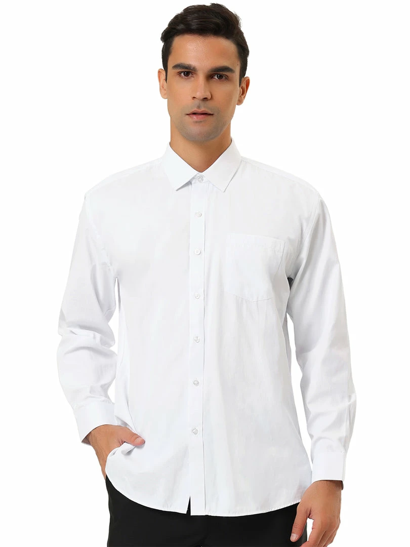Allegra K Men's Dress Solid Shirt Regular Fit Long Sleeve Button Down Work Office Shirt 23 Allegra K Men's Dress Solid Shirt Regular Fit Long Sleeve Button Down Work Office Shirt
