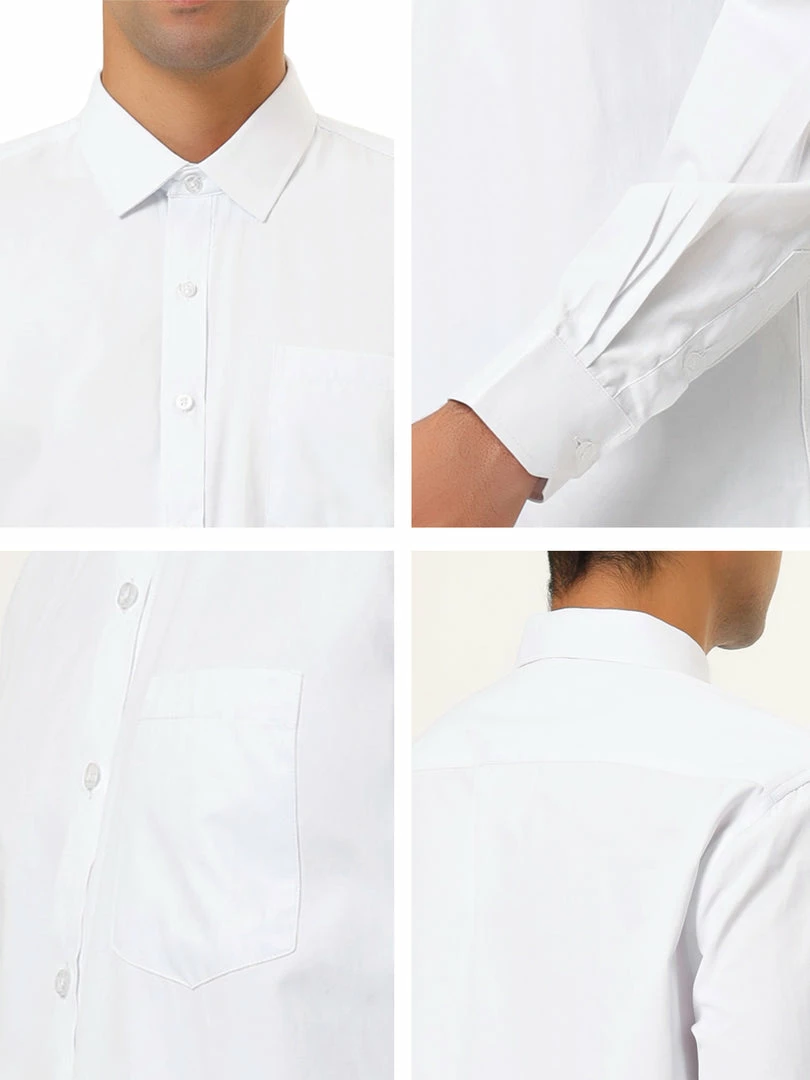 Allegra K Men's Dress Solid Shirt Regular Fit Long Sleeve Button Down Work Office Shirt 27 Allegra K Men's Dress Solid Shirt Regular Fit Long Sleeve Button Down Work Office Shirt