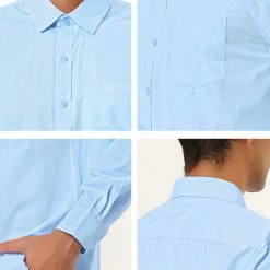 Allegra K Men's Dress Solid Shirt Regular Fit Long Sleeve Button Down Work Office Shirt 69 Allegra K Men's Dress Solid Shirt Regular Fit Long Sleeve Button Down Work Office Shirt
