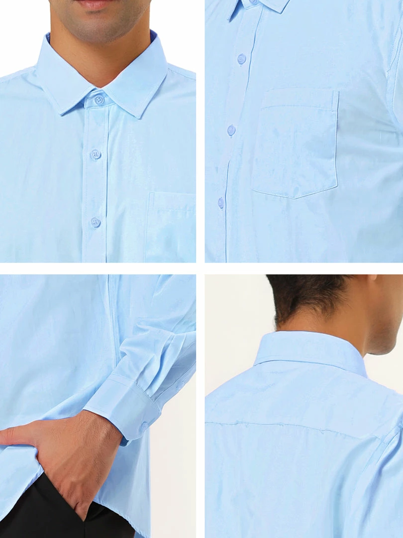 Allegra K Men's Dress Solid Shirt Regular Fit Long Sleeve Button Down Work Office Shirt 33 Allegra K Men's Dress Solid Shirt Regular Fit Long Sleeve Button Down Work Office Shirt