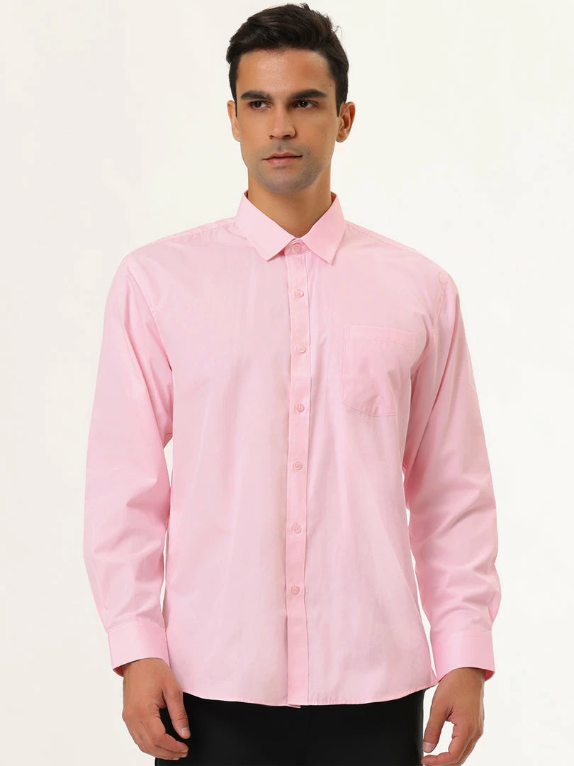 Allegra K Men's Dress Solid Shirt Regular Fit Long Sleeve Button Down Work Office Shirt 18 Allegra K Men's Dress Solid Shirt Regular Fit Long Sleeve Button Down Work Office Shirt
