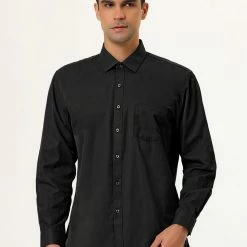 Allegra K Men's Dress Solid Shirt Regular Fit Long Sleeve Button Down Work Office Shirt 42 Allegra K Men's Dress Solid Shirt Regular Fit Long Sleeve Button Down Work Office Shirt