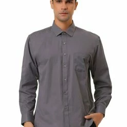 Allegra K Men's Dress Solid Shirt Regular Fit Long Sleeve Button Down Work Office Shirt 47 Allegra K Men's Dress Solid Shirt Regular Fit Long Sleeve Button Down Work Office Shirt
