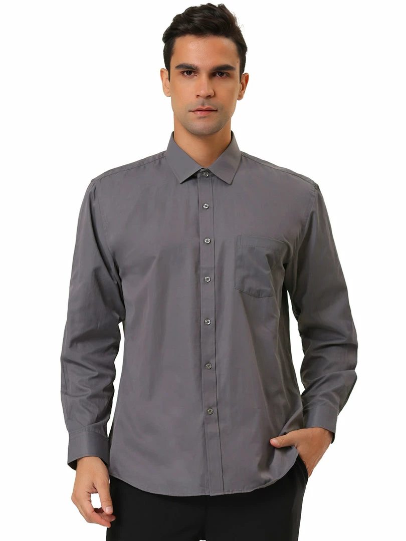 Allegra K Men's Dress Solid Shirt Regular Fit Long Sleeve Button Down Work Office Shirt 11 Allegra K Men's Dress Solid Shirt Regular Fit Long Sleeve Button Down Work Office Shirt