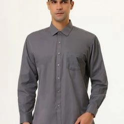Allegra K Men's Dress Solid Shirt Regular Fit Long Sleeve Button Down Work Office Shirt 48 Allegra K Men's Dress Solid Shirt Regular Fit Long Sleeve Button Down Work Office Shirt