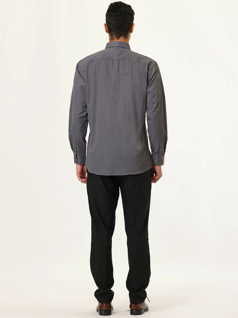 Allegra K Men's Dress Solid Shirt Regular Fit Long Sleeve Button Down Work Office Shirt 14 Allegra K Men's Dress Solid Shirt Regular Fit Long Sleeve Button Down Work Office Shirt