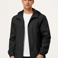 Allegra K Men's Hoodie Windbreaker Sports Hiking Cycling Lined Outdoor Drawstring Zipper Jackets 78 Allegra K Men's Hoodie Windbreaker Sports Hiking Cycling Lined Outdoor Drawstring Zipper Jackets