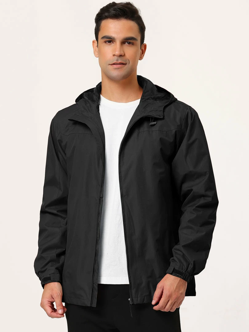 Allegra K Men's Hoodie Windbreaker Sports Hiking Cycling Lined Outdoor Drawstring Zipper Jackets 30 Allegra K Men's Hoodie Windbreaker Sports Hiking Cycling Lined Outdoor Drawstring Zipper Jackets