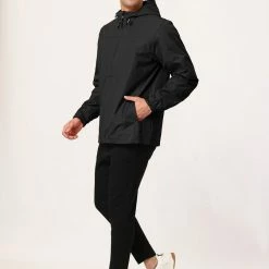 Allegra K Men's Hoodie Windbreaker Sports Hiking Cycling Lined Outdoor Drawstring Zipper Jackets 79 Allegra K Men's Hoodie Windbreaker Sports Hiking Cycling Lined Outdoor Drawstring Zipper Jackets