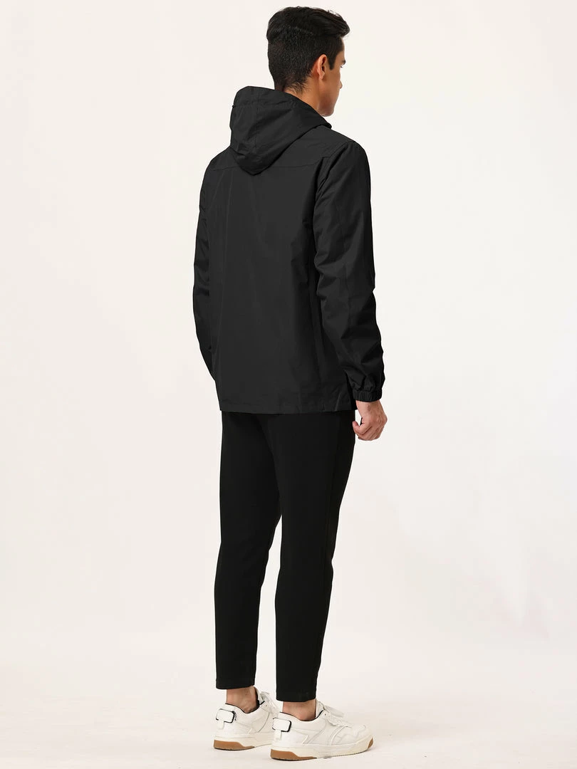 Allegra K Men's Hoodie Windbreaker Sports Hiking Cycling Lined Outdoor Drawstring Zipper Jackets 32 Allegra K Men's Hoodie Windbreaker Sports Hiking Cycling Lined Outdoor Drawstring Zipper Jackets