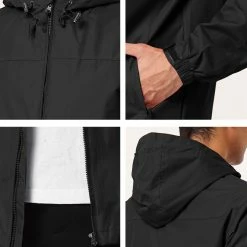 Allegra K Men's Hoodie Windbreaker Sports Hiking Cycling Lined Outdoor Drawstring Zipper Jackets 81 Allegra K Men's Hoodie Windbreaker Sports Hiking Cycling Lined Outdoor Drawstring Zipper Jackets
