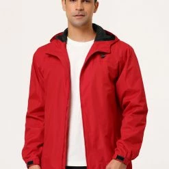 Allegra K Men's Hoodie Windbreaker Sports Hiking Cycling Lined Outdoor Drawstring Zipper Jackets 54 Allegra K Men's Hoodie Windbreaker Sports Hiking Cycling Lined Outdoor Drawstring Zipper Jackets