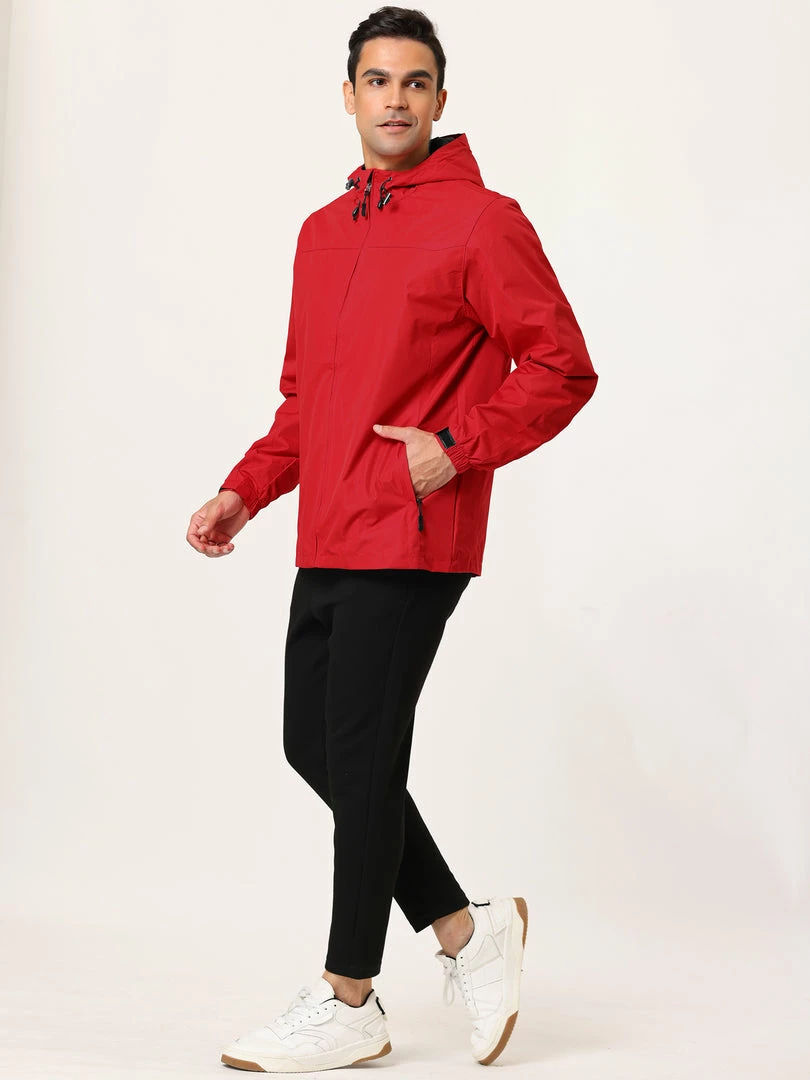 Allegra K Men's Hoodie Windbreaker Sports Hiking Cycling Lined Outdoor Drawstring Zipper Jackets 7 Allegra K Men's Hoodie Windbreaker Sports Hiking Cycling Lined Outdoor Drawstring Zipper Jackets