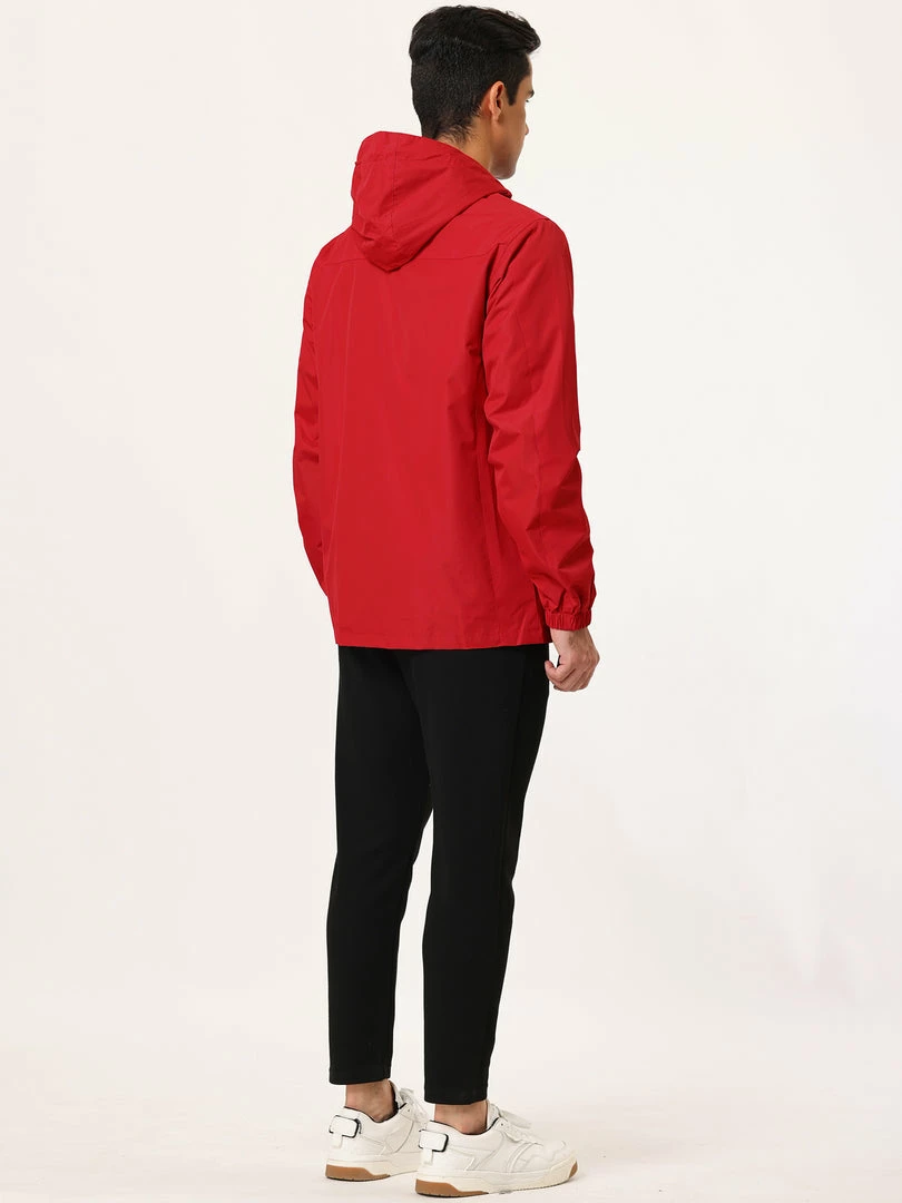 Allegra K Men's Hoodie Windbreaker Sports Hiking Cycling Lined Outdoor Drawstring Zipper Jackets 8 Allegra K Men's Hoodie Windbreaker Sports Hiking Cycling Lined Outdoor Drawstring Zipper Jackets